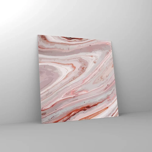 Obraz na skle - Tekutá ružová - 50x50 cm