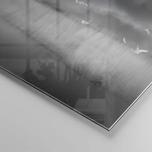 Obraz na skle - Úkryt pred dažďom - 100x40 cm
