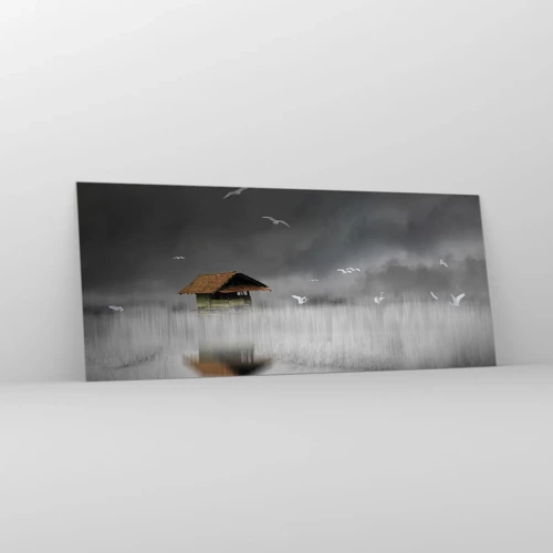 Obraz na skle - Úkryt pred dažďom - 120x50 cm