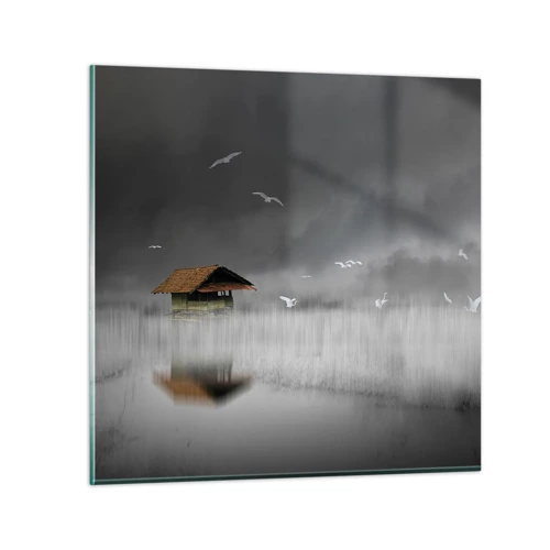 Obraz na skle - Úkryt pred dažďom - 70x70 cm