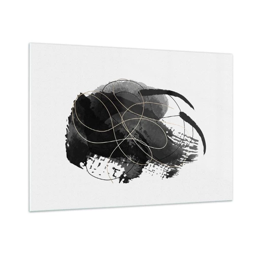 Obraz na skle - Upletené z čiernej - 100x70 cm