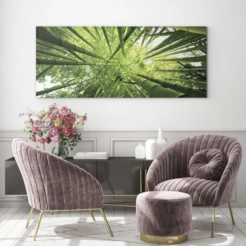 Obraz na skle - V bambusovom háji - 140x50 cm