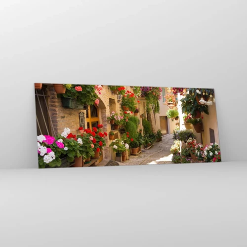 Obraz na skle - V záplave kvetov - 100x40 cm
