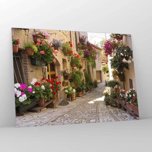 Obraz na skle - V záplave kvetov - 100x70 cm