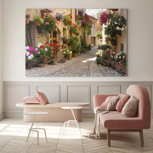 Obraz na skle - V záplave kvetov - 120x80 cm