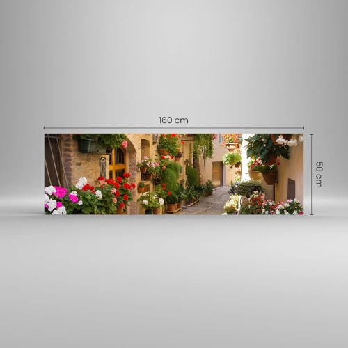 Obraz na skle - V záplave kvetov - 160x50 cm