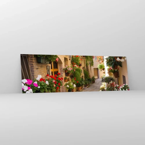 Obraz na skle - V záplave kvetov - 160x50 cm