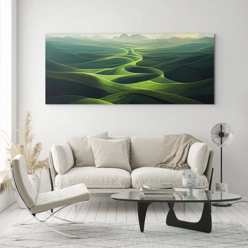 Obraz na skle - V zelených údoliach - 160x50 cm