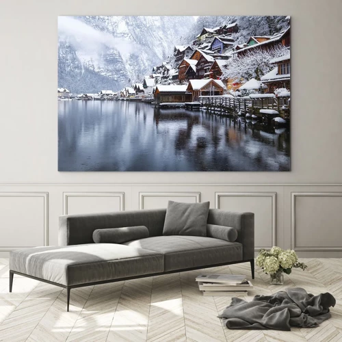 Obraz na skle - V zimnej dekorácii - 70x50 cm