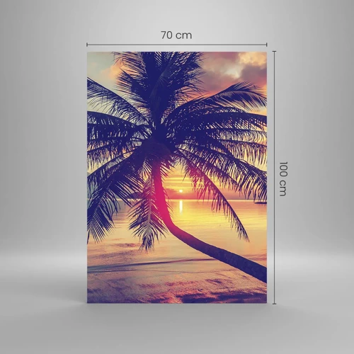 Obraz na skle - Večer pod palmami - 70x100 cm