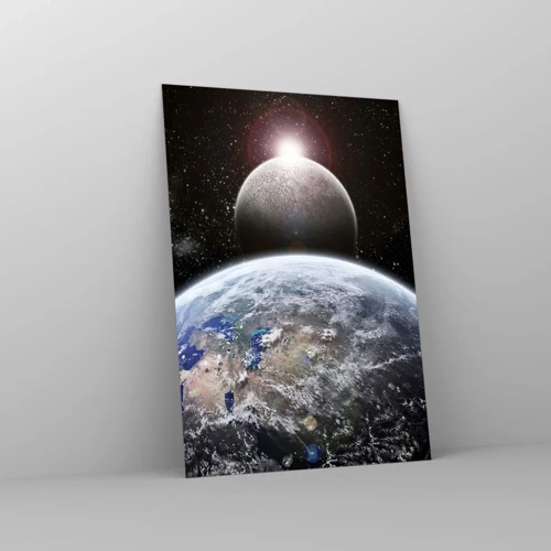 Obraz na skle - Vesmírna krajina - východ slnka - 70x100 cm