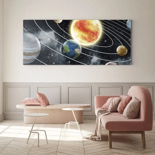 Obraz na skle - Vesmírny tanec - 100x40 cm