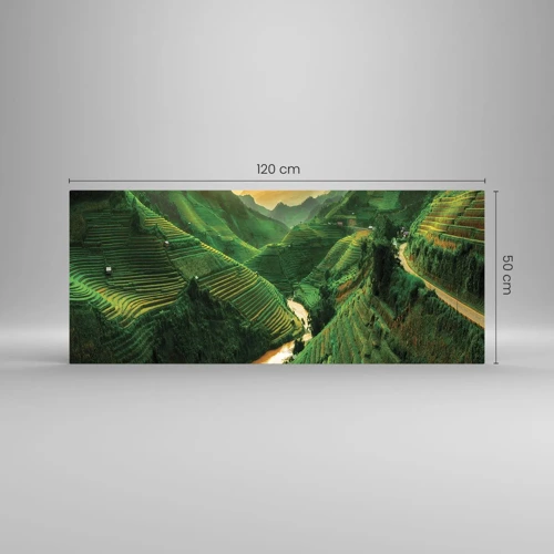 Obraz na skle - Vietnamské údolie - 120x50 cm