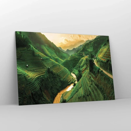 Obraz na skle - Vietnamské údolie - 120x80 cm