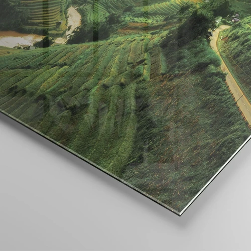 Obraz na skle - Vietnamské údolie - 30x30 cm