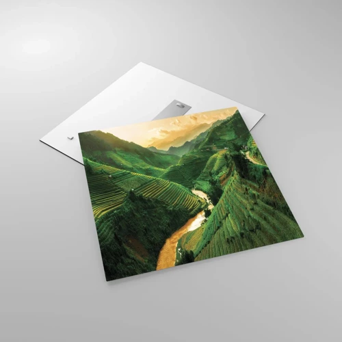 Obraz na skle - Vietnamské údolie - 60x60 cm