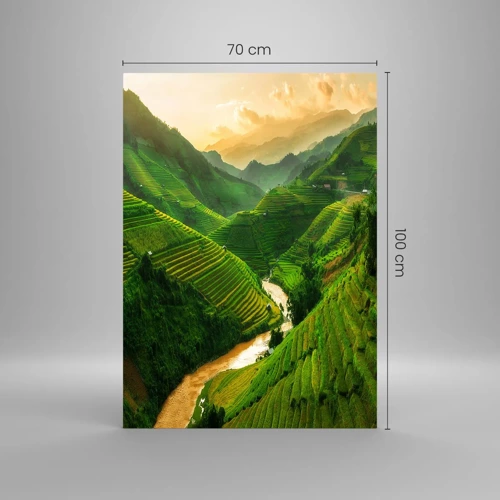 Obraz na skle - Vietnamské údolie - 70x100 cm