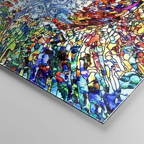 Obraz na skle - Vitráž s kvapkami - 40x40 cm