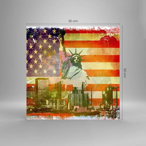 Obraz na skle - Viva America! - 30x30 cm