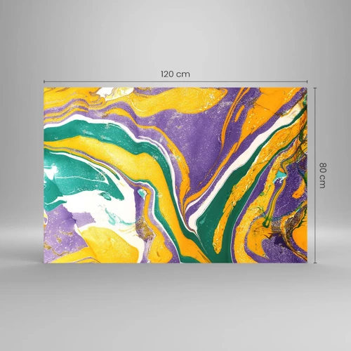 Obraz na skle - Vlny farieb - 120x80 cm