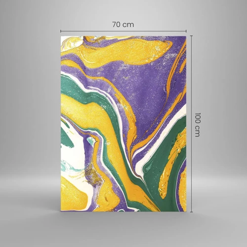 Obraz na skle - Vlny farieb - 70x100 cm