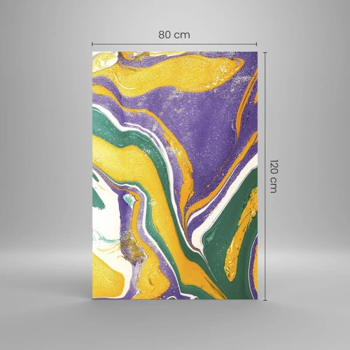 Obraz na skle - Vlny farieb - 80x120 cm