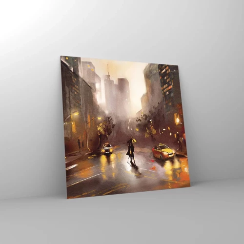 Obraz na skle - Vo svetlách New Yorku - 30x30 cm