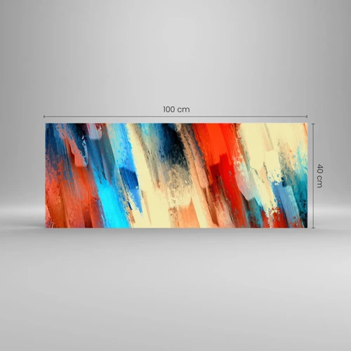 Obraz na skle - Vodopád farieb - 100x40 cm