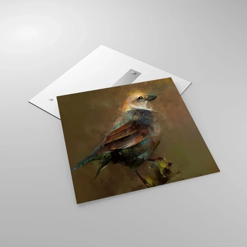 Obraz na skle - Vrabček, maličký vtáčik - 70x70 cm