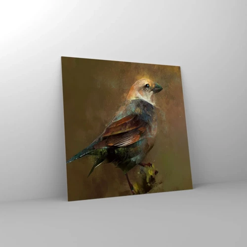 Obraz na skle - Vrabček, maličký vtáčik - 70x70 cm