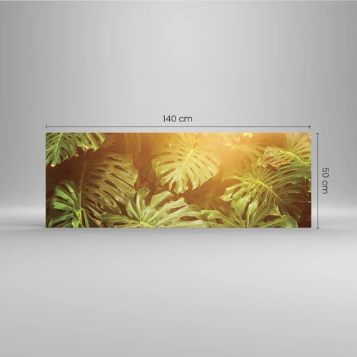 Obraz na skle - Vstúpiť do zelene… - 140x50 cm