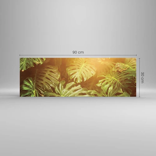 Obraz na skle - Vstúpiť do zelene… - 90x30 cm