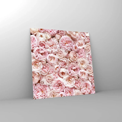 Obraz na skle - Vydláždená ružami - 30x30 cm