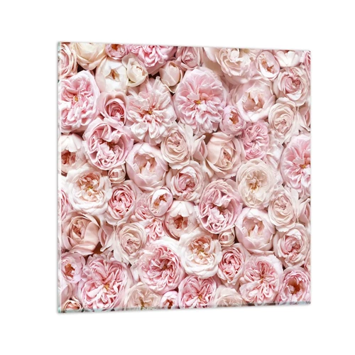 Obraz na skle - Vydláždená ružami - 60x60 cm
