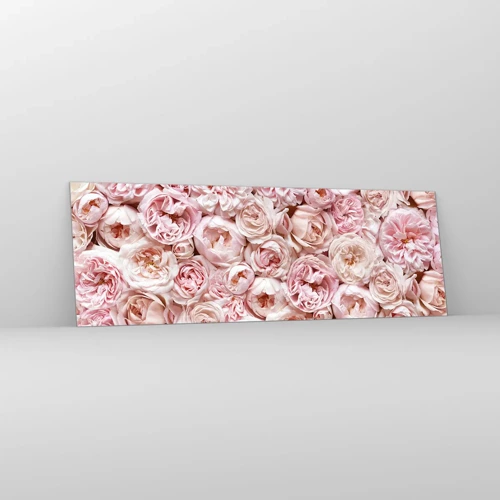 Obraz na skle - Vydláždená ružami - 90x30 cm