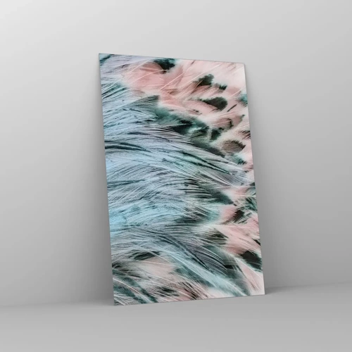 Obraz na skle - Zafírovo ružové páperie - 80x120 cm