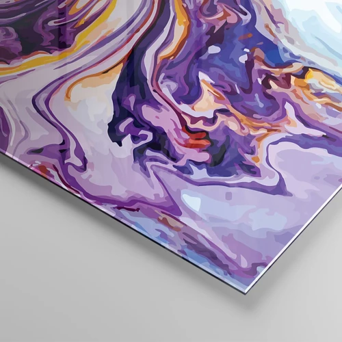 Obraz na skle - Záhyb priestoru vo fialovej - 120x50 cm