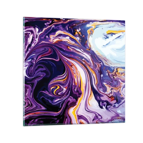 Obraz na skle - Záhyb priestoru vo fialovej - 70x70 cm
