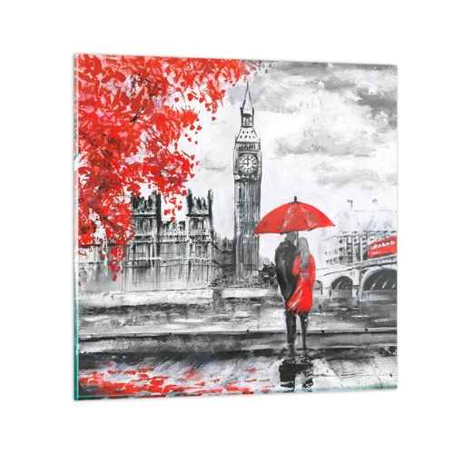 Obraz na skle - Zamilovaní do Londýna - 70x70 cm