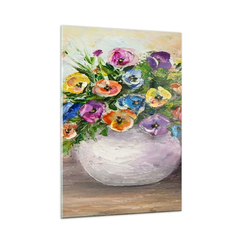 Obraz na skle - Zátišie s bielou vázou - 50x70 cm