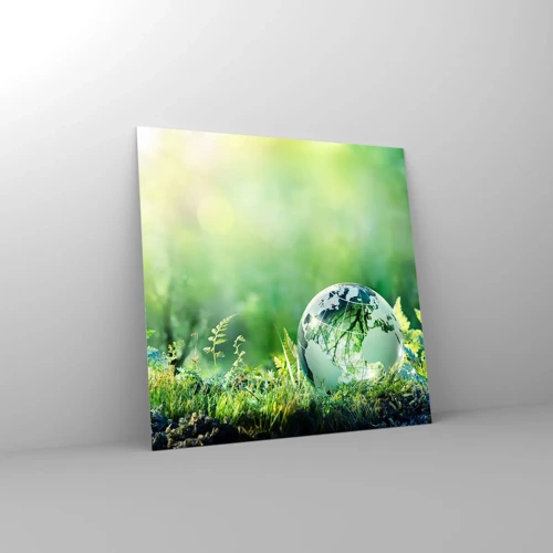 Obraz na skle - Zelená planéta - 40x40 cm