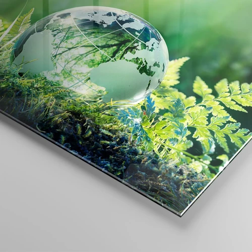 Obraz na skle - Zelená planéta - 40x40 cm