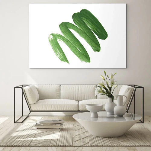 Obraz na skle - Zelený žart - 70x50 cm