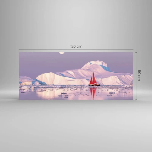 Obraz na skle - Žiar plachty, chlad ľadu - 120x50 cm