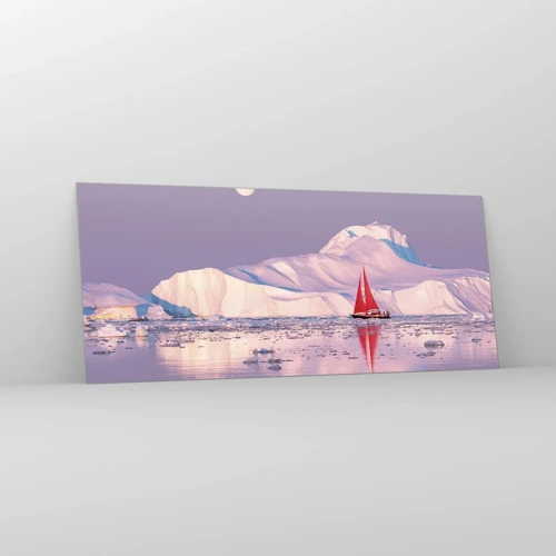 Obraz na skle - Žiar plachty, chlad ľadu - 120x50 cm