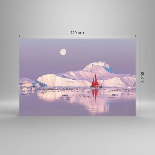 Obraz na skle - Žiar plachty, chlad ľadu - 120x80 cm