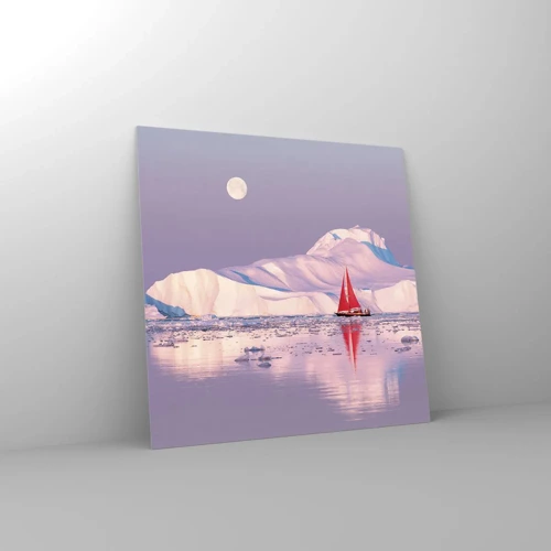 Obraz na skle - Žiar plachty, chlad ľadu - 30x30 cm