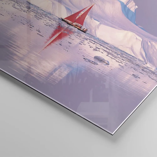 Obraz na skle - Žiar plachty, chlad ľadu - 30x30 cm