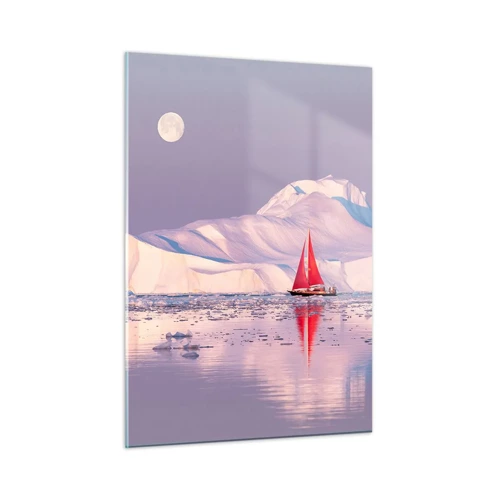Obraz na skle - Žiar plachty, chlad ľadu - 50x70 cm