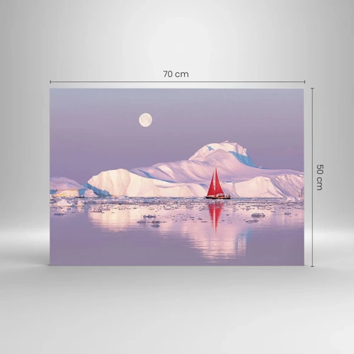 Obraz na skle - Žiar plachty, chlad ľadu - 70x50 cm